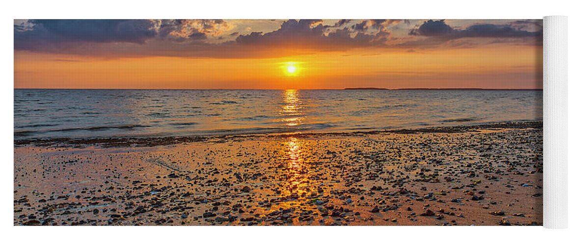 Cape Cod Bay Yoga Mat featuring the photograph Cape Cod Bay Sunset Bliss by Juergen Roth