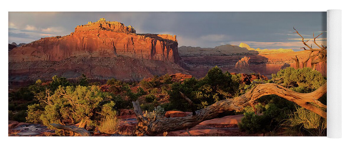 Capitol Reef Yoga Mat featuring the photograph Capitol Reef Sunset by Bob Falcone