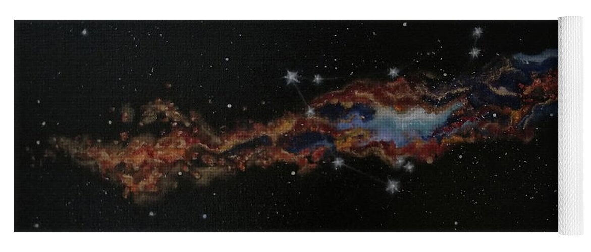 Capricorn Yoga Mat featuring the painting Capricorn constellation by Neslihan Ergul Colley