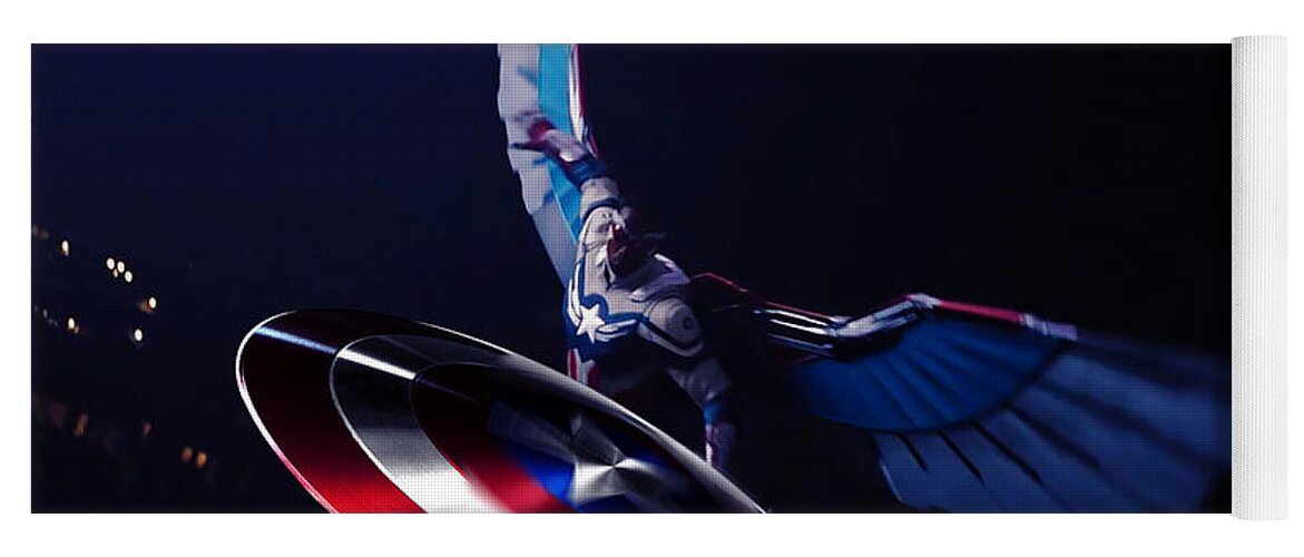 Captain America 2.3 Yoga Mat featuring the digital art Captain America 2.3 NOT FOR SALE by Aldane Wynter