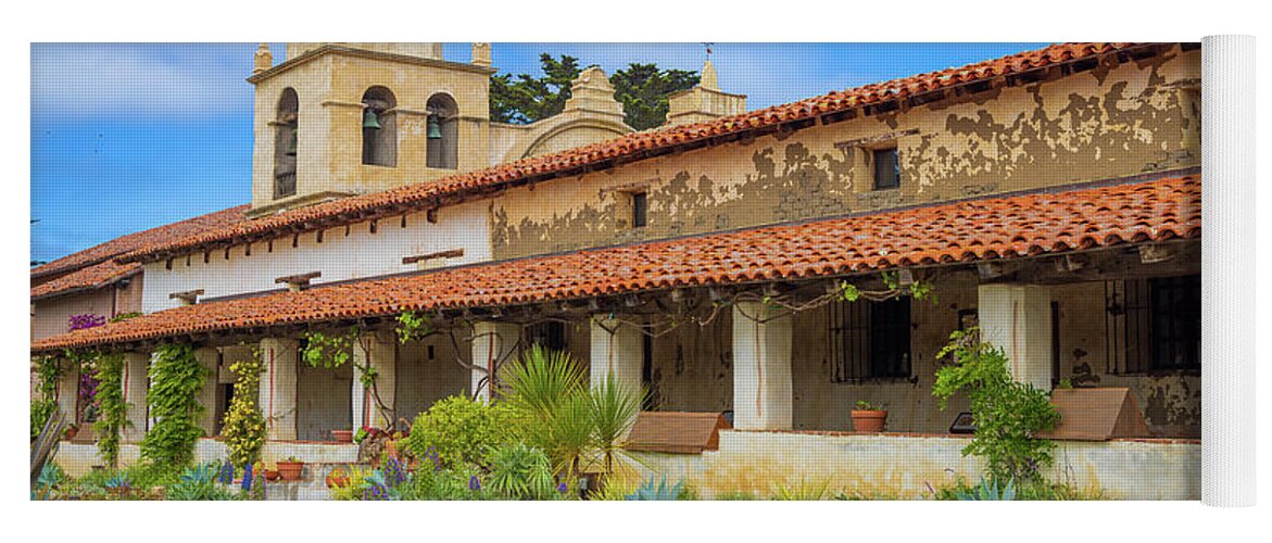 America Yoga Mat featuring the photograph Carmel Mission Gallery by Inge Johnsson
