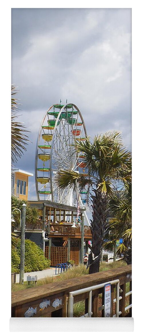 Ferris Wheel Yoga Mat featuring the photograph Carolina Beach Wheel by Heather E Harman
