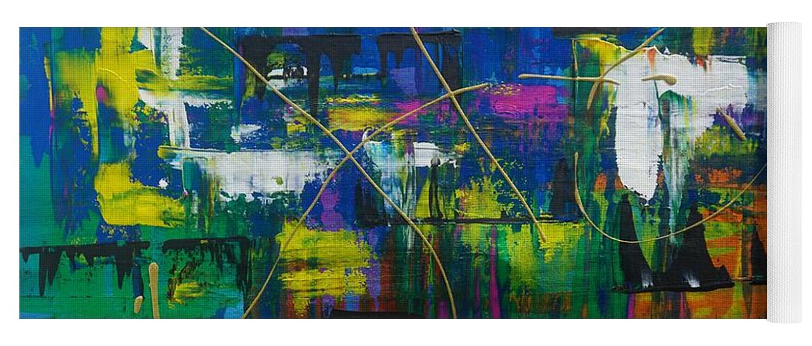 Abstract Yoga Mat featuring the painting Carousel by Jimmy Clark