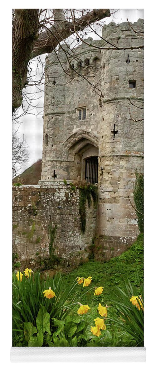 Travel Yoga Mat featuring the photograph Carrisbrooke Castle Entrance by Shirley Mitchell