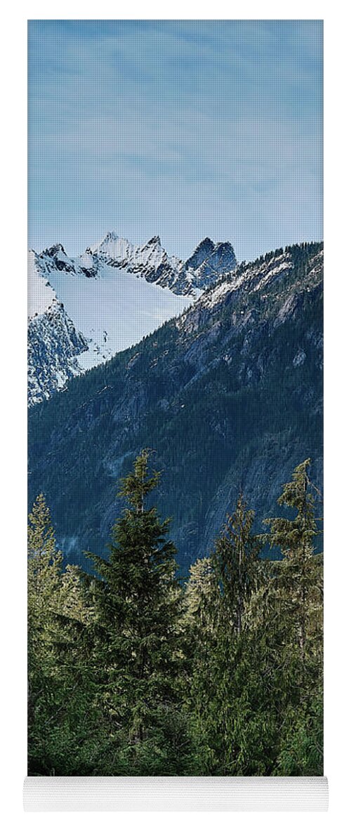 Snow Capped Yoga Mat featuring the photograph Cascade View by Jermaine Beckley