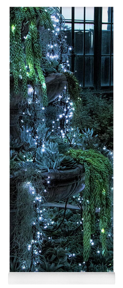 Winter Yoga Mat featuring the photograph Cascading Succulents Christmas Tree by Kristia Adams