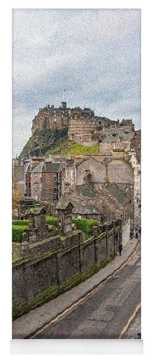 Castle Of Edinburgh Yoga Mat featuring the digital art Castle of Edinburgh by SnapHappy Photos