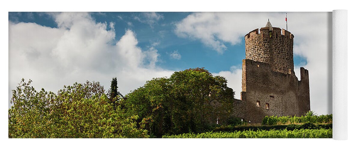 Castle Yoga Mat featuring the photograph Castle of Kaysersberg - 3 - Alsace - France by Paul MAURICE