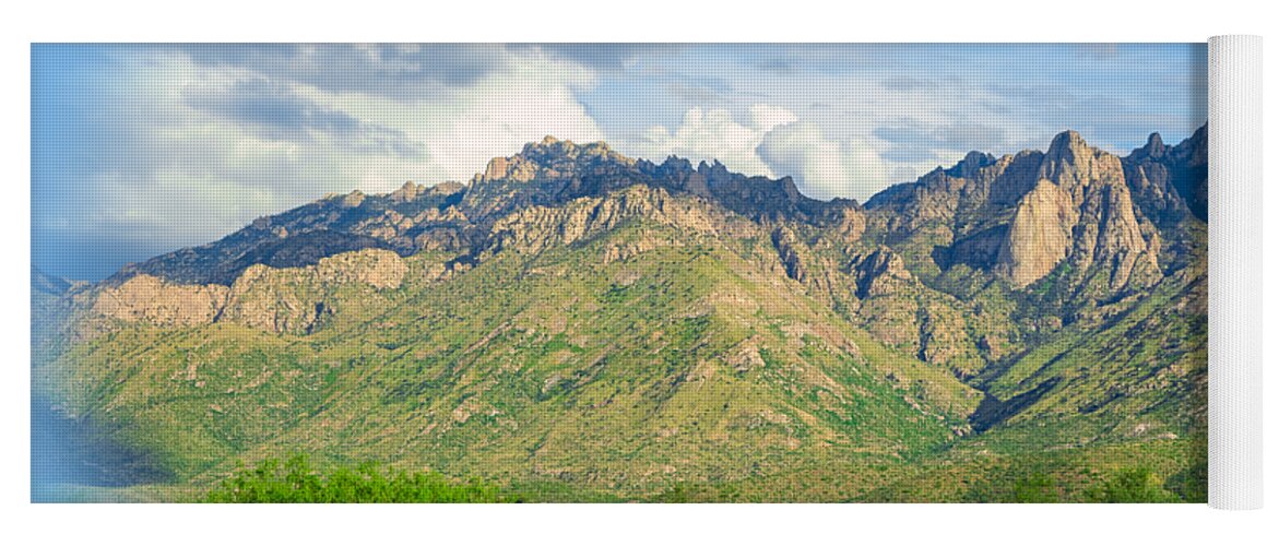 Arizona Yoga Mat featuring the photograph Catalina Mountains P24861-L by Mark Myhaver