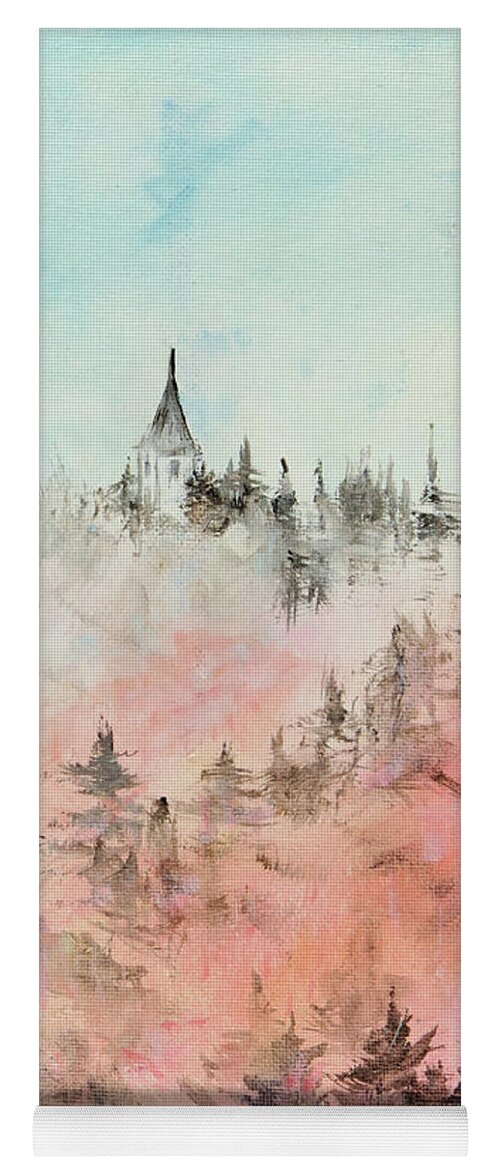 Cathedral Yoga Mat featuring the painting Cathedral in the Clouds by Zan Savage