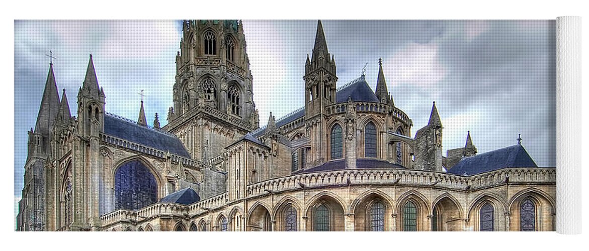France Yoga Mat featuring the photograph Cathedrale Notre Dame de Bayeux - France by Paolo Signorini