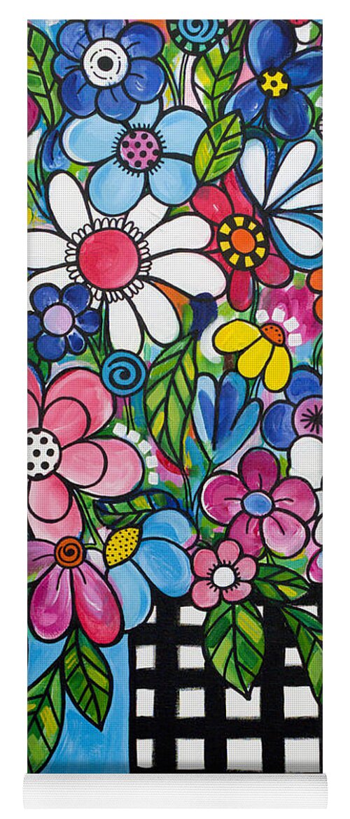 Bouquet Yoga Mat featuring the painting Celebration in a Vase by Beth Ann Scott