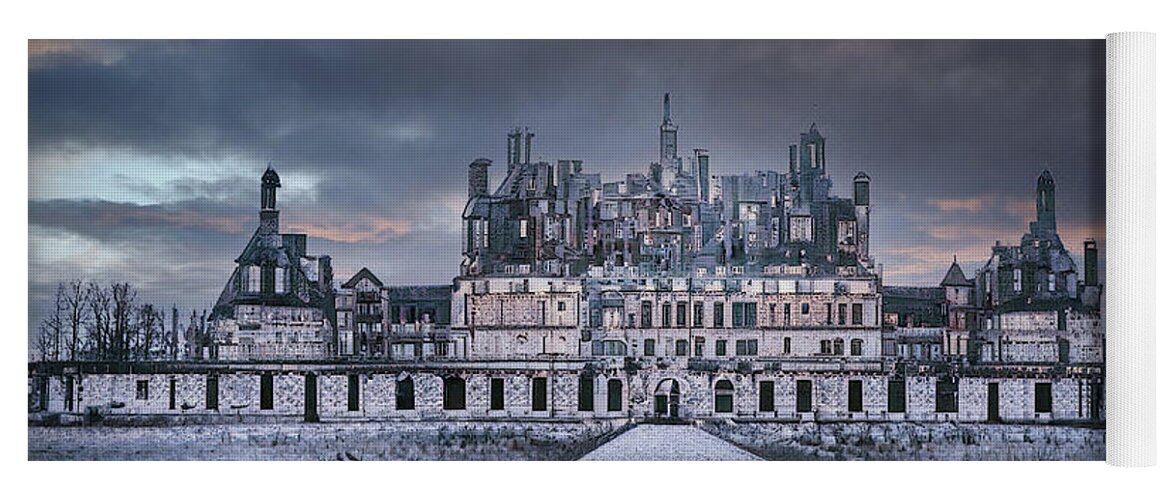 Chateau De Chambord Yoga Mat featuring the digital art Chambord in Winter by Jim Mathis
