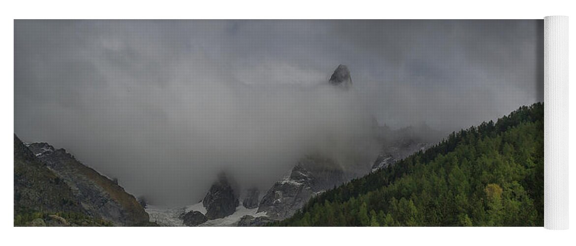 Chamonix Yoga Mat featuring the photograph Chamonix countryside with Mont Blanc by Andrew Lalchan