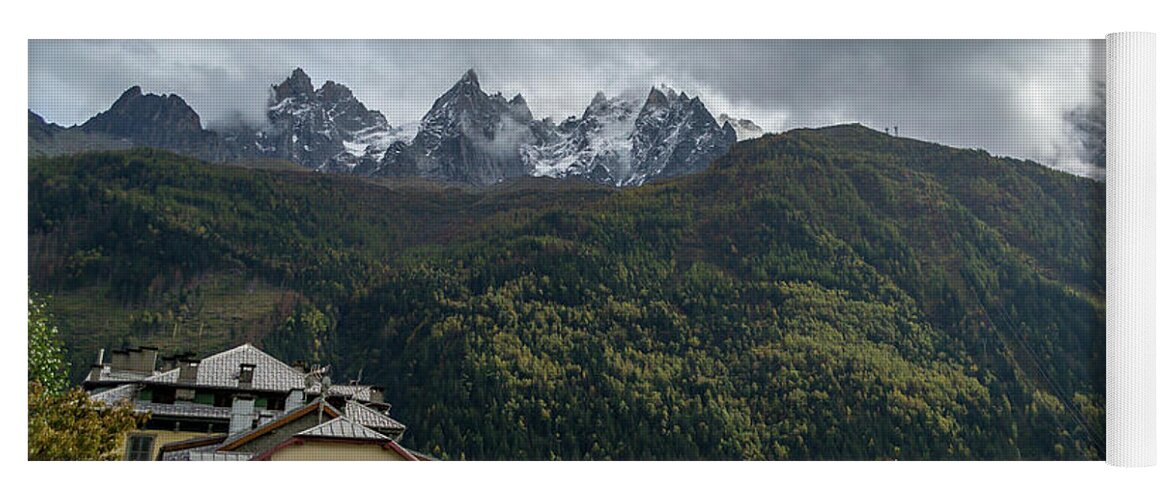 France Yoga Mat featuring the photograph Chamonix looking up to Mont Blanc by Andrew Lalchan
