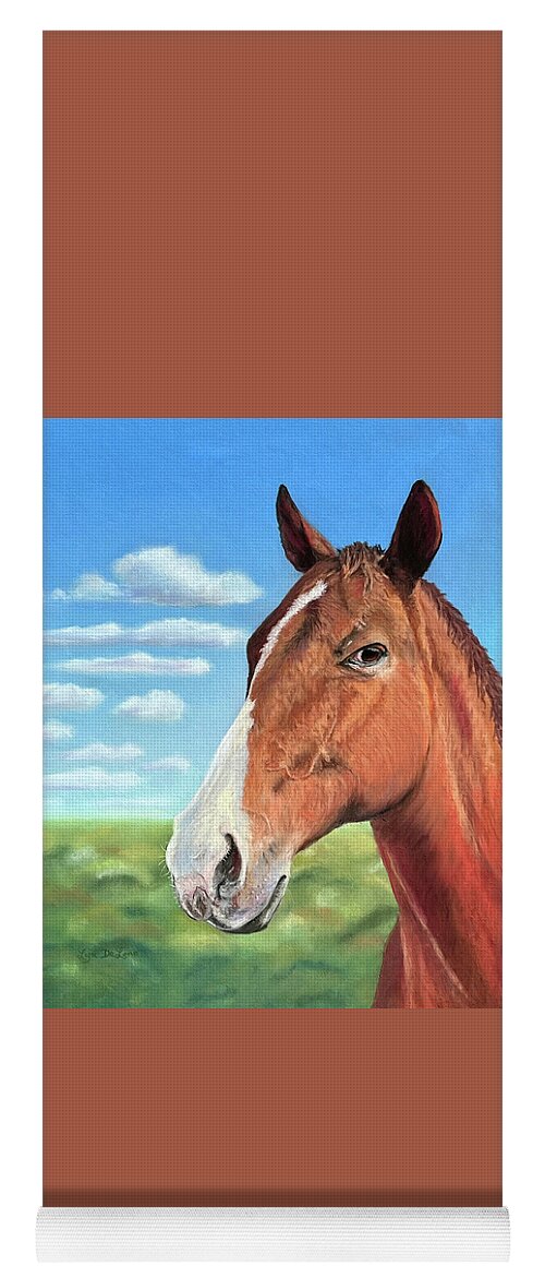 Horse Yoga Mat featuring the pastel Chance by Lyn DeLano