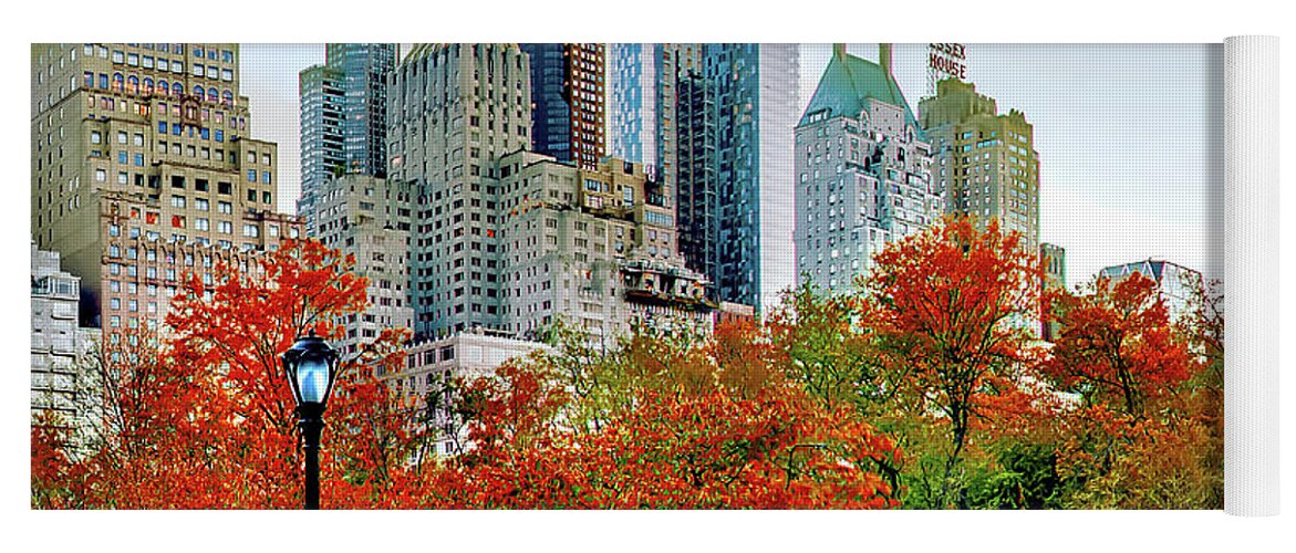 Central Park Yoga Mat featuring the photograph Changing Of The Seasons Triptych_2 by Az Jackson
