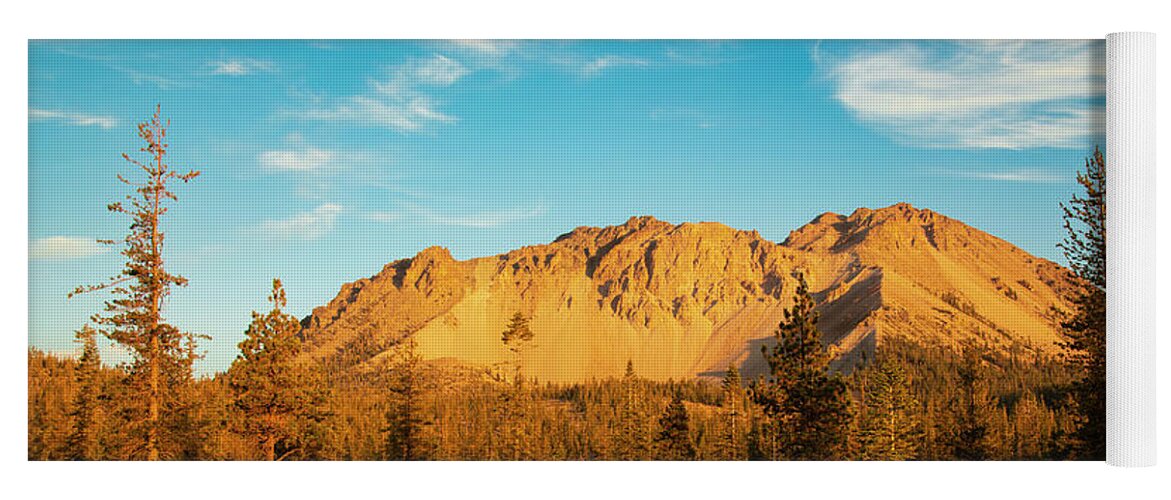 Chaos Crags Yoga Mat featuring the photograph Chaos Crags in Golden Light by Mike Lee