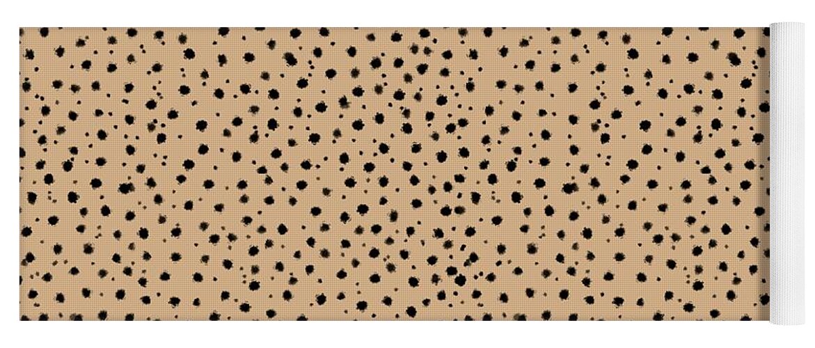 Cheetah Pattern Yoga Mat featuring the digital art Cheetah Pattern on Mocha by Colleen Cornelius