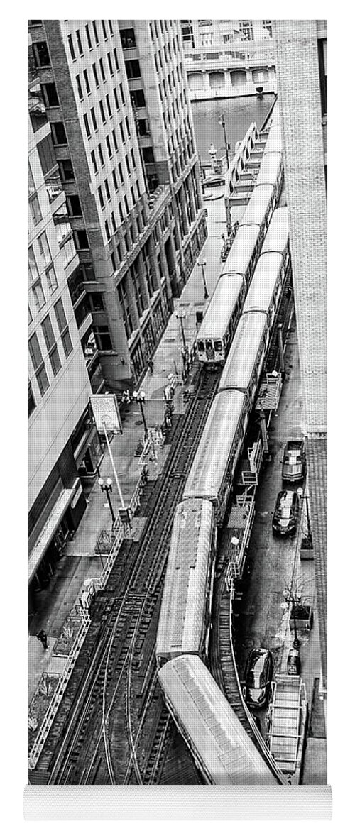Chicago Yoga Mat featuring the photograph Chicago Elevated Train the Loop 2 by Edward Fielding