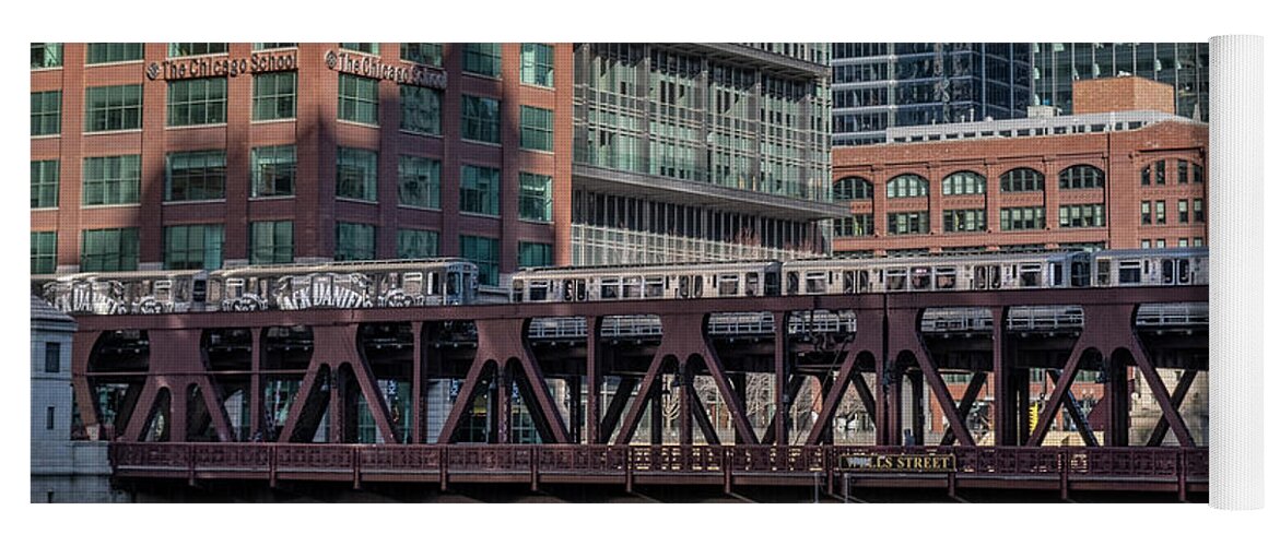 Chicago Transit Authority commuter trains pass Yoga Mat by Jim Pearson -  Fine Art America