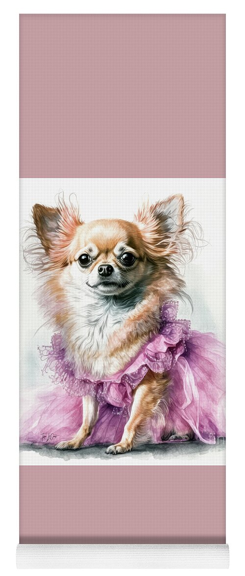 Chihuahua Yoga Mat featuring the painting Chihuahua Ballerina by Tina LeCour