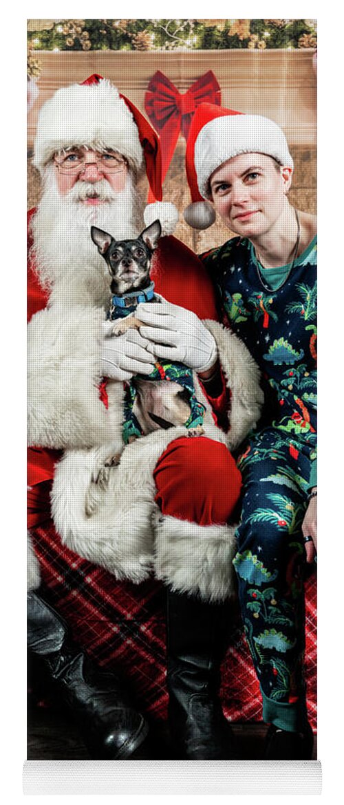Chloe Yoga Mat featuring the photograph Chloe with Santa 3 by Christopher Holmes