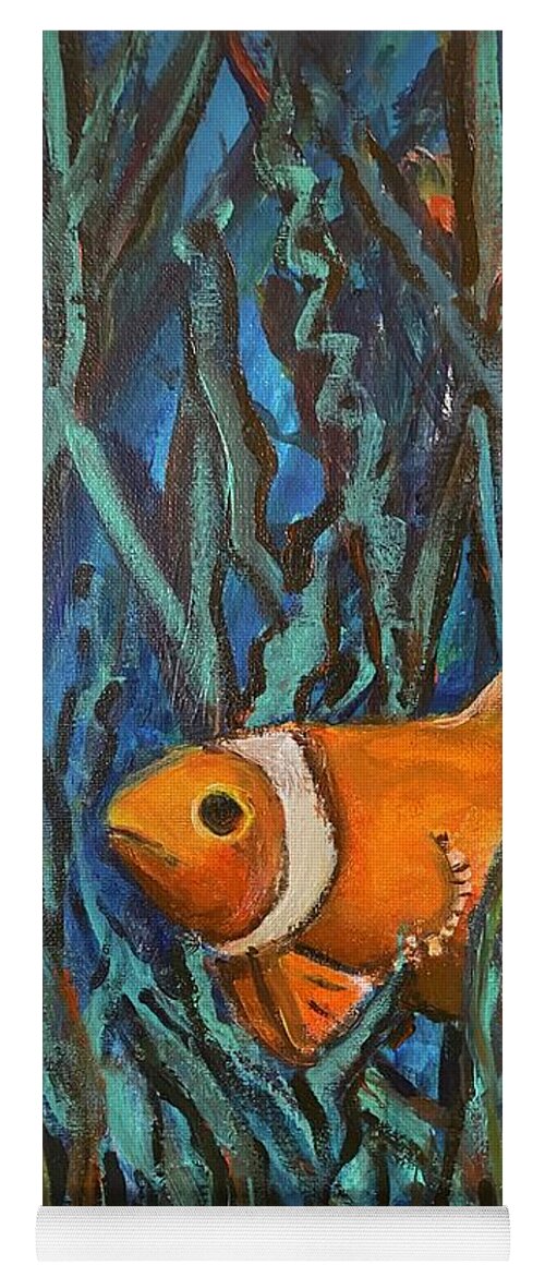 Fish Swim Water Choice Path Decisions Yoga Mat featuring the painting Choosing Own Path by Kathy Bee