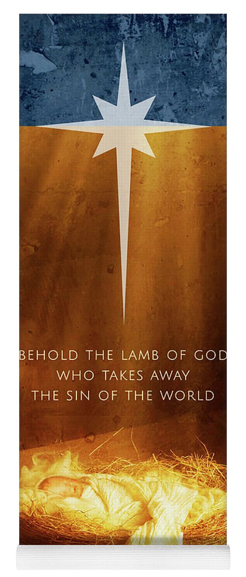 Jesus Yoga Mat featuring the digital art Behold the Lamb of God by Kathryn McBride