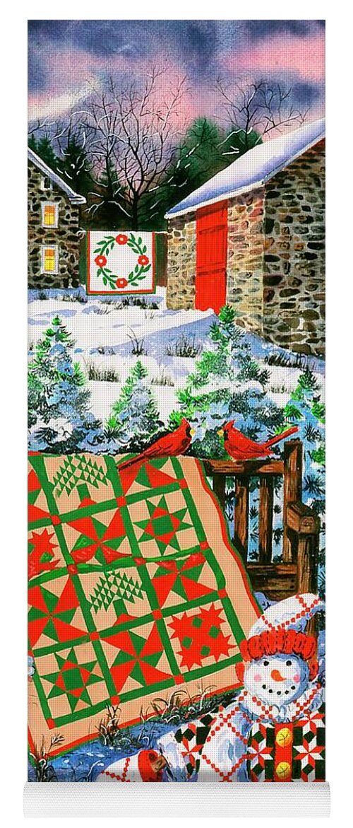 Christmas Yoga Mat featuring the painting Christmas Cheer by Diane Phalen