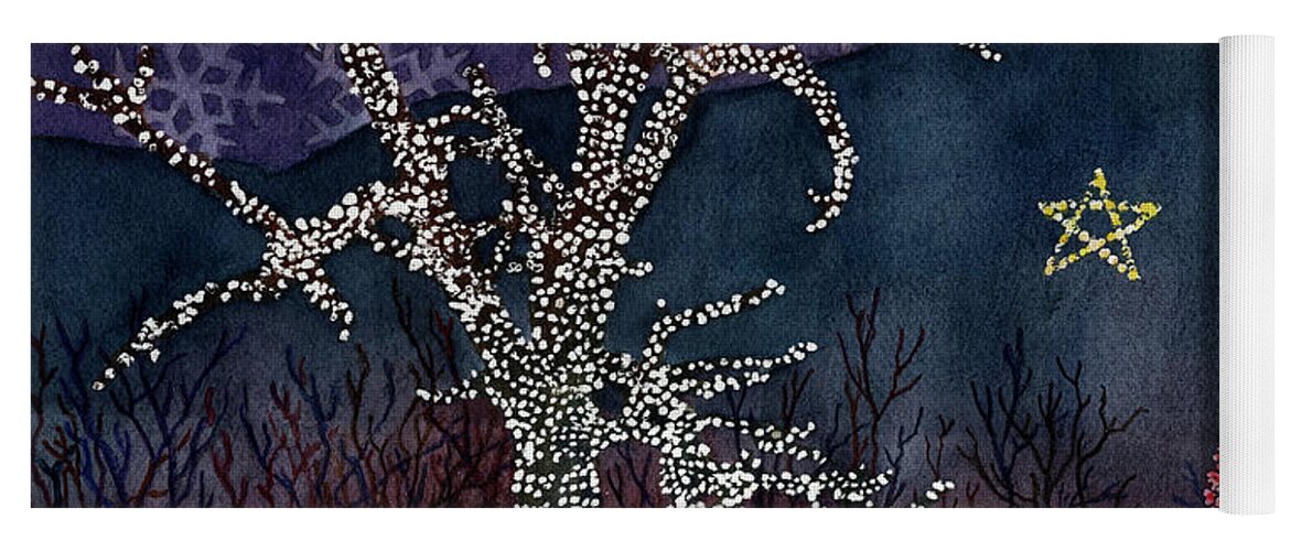 Christmas Lights Painting Yoga Mat featuring the painting Christmas in the Park by Anne Gifford