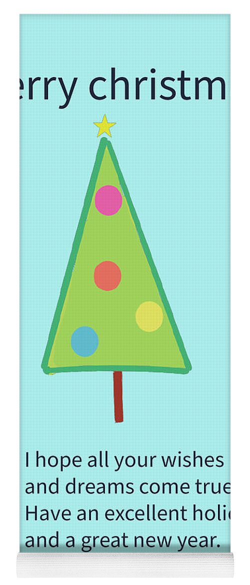 Holiday Yoga Mat featuring the digital art merry Christmas tree by Ashley Rice
