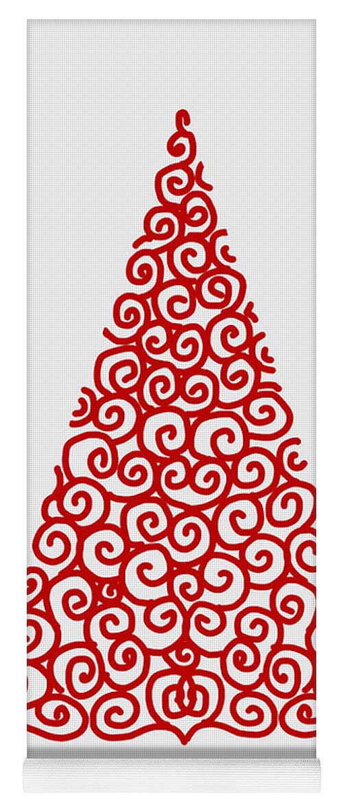 Red Yoga Mat featuring the digital art Christmas Tree by Bnte Creations