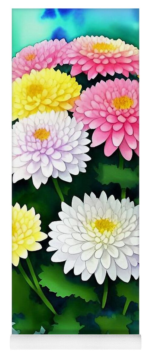 Flowers Yoga Mat featuring the digital art Chrysanthemums For You by Denise F Fulmer