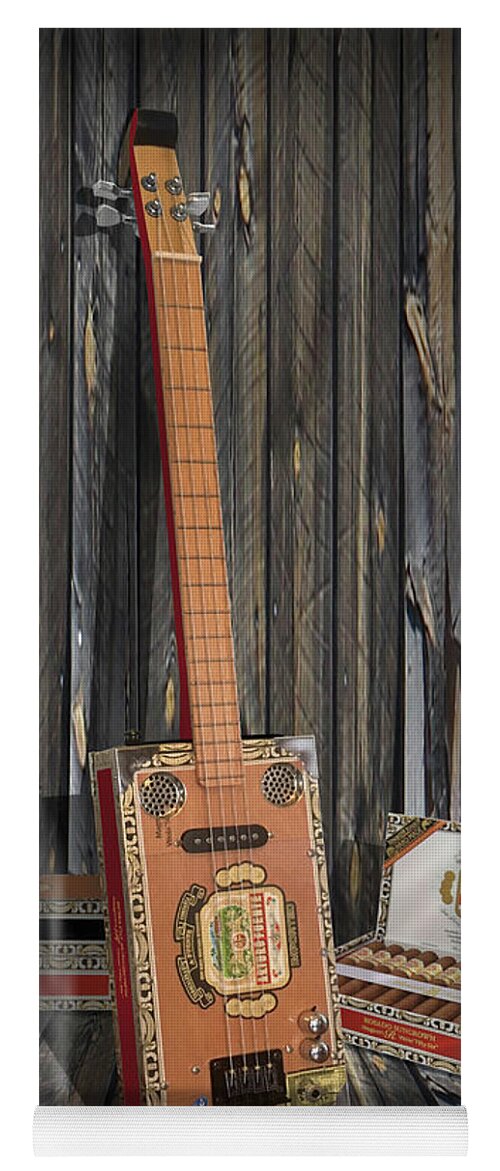 Guitar Yoga Mat featuring the photograph Cigar Box Guitar by Mike McGlothlen