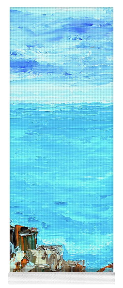 Landscape Yoga Mat featuring the painting Cinque Terre 2 by Teresa Moerer