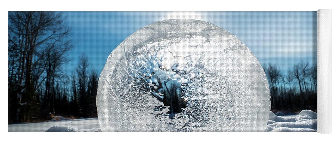 Frozen Water Yoga Mat featuring the photograph Circle of Frozen Water by Sandra J's