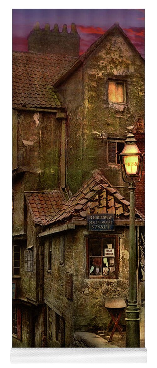 England Yoga Mat featuring the photograph City - Bristol, England - A Steep, Steep Street 1866 by Mike Savad