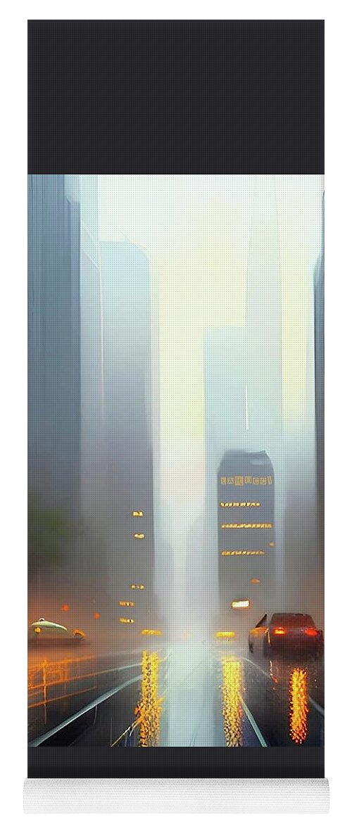 City Yoga Mat featuring the digital art Cityscapes 40 by Fred Larucci