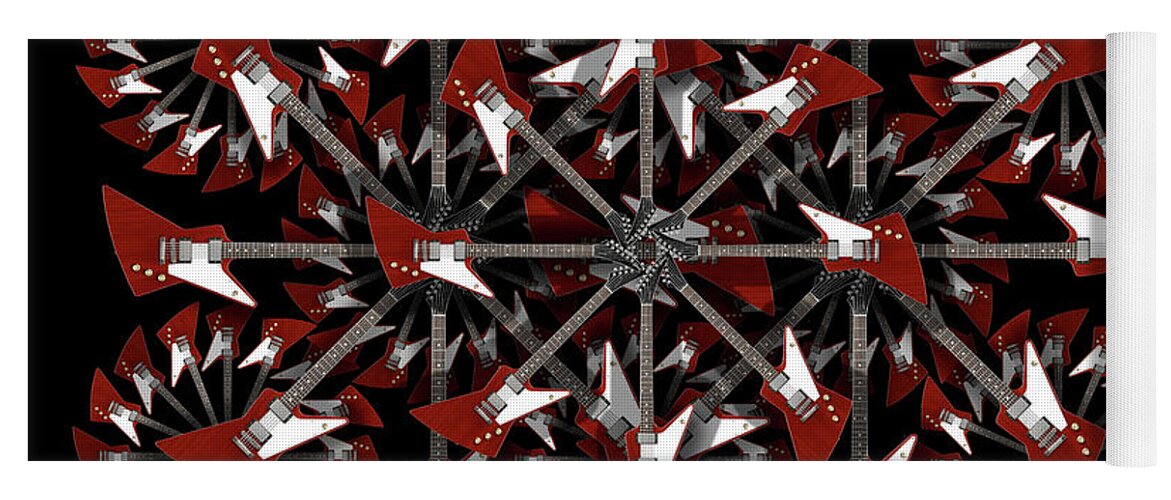 Abstract Guitars Yoga Mat featuring the photograph Classic Guitars Abstract 23 by Mike McGlothlen