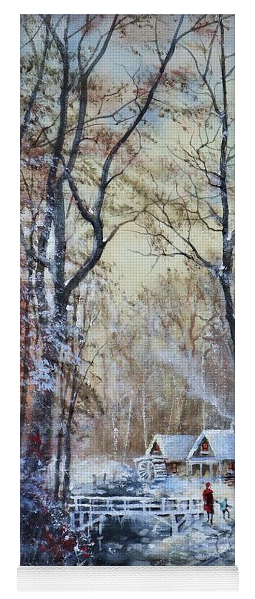 Currier And Ives Yoga Mat featuring the painting Classic Snow Scene by Tom Shropshire