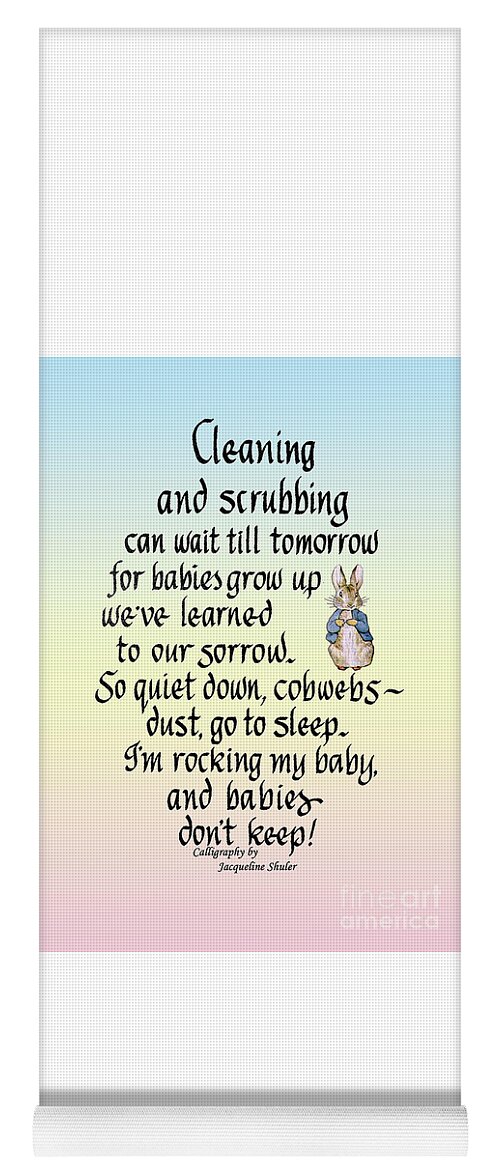 Baby Yoga Mat featuring the digital art Cleaning and Scrubbing for new mother by Jacqueline Shuler