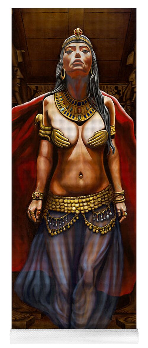 Cleopatra Yoga Mat featuring the painting Cleopatra, Queen by Ken Kvamme