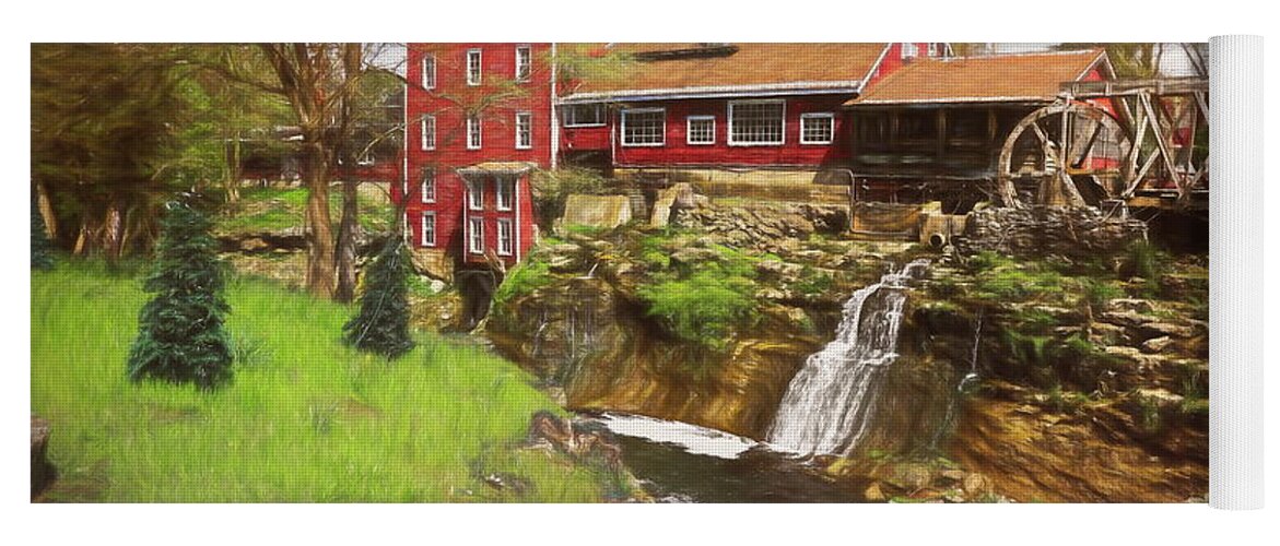 Clifton Mill Vintage Retro Yoga Mat featuring the mixed media Clifton Mill Vintage Retro by Dan Sproul