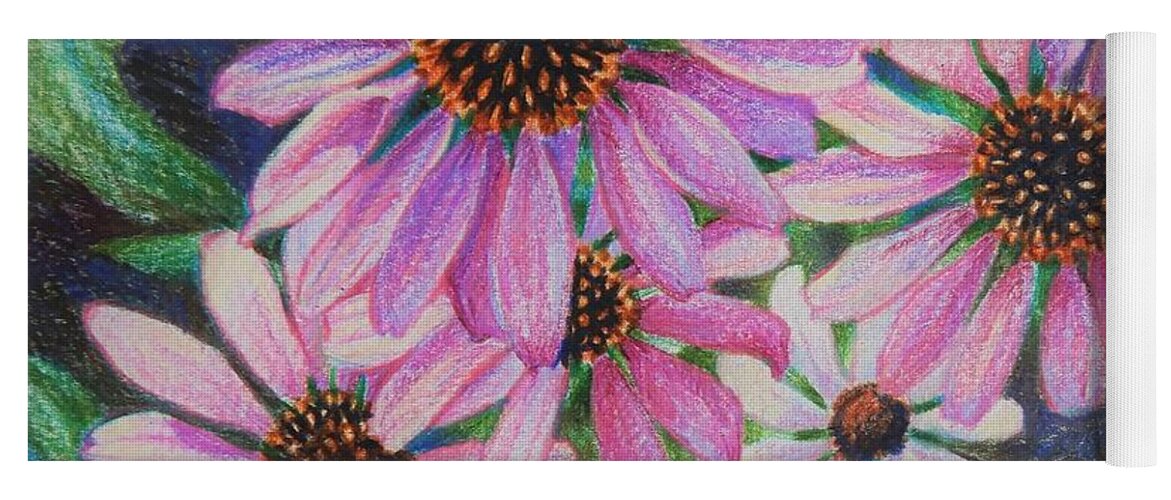 Flowers Yoga Mat featuring the drawing Close to Pink by K M Pawelec