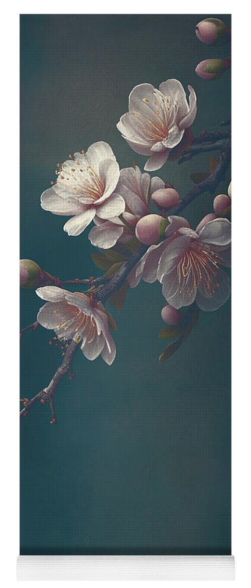 Blossom Yoga Mat featuring the photograph Closeup of spring pastel blooming flower in orchard. Macro cherr by Jelena Jovanovic