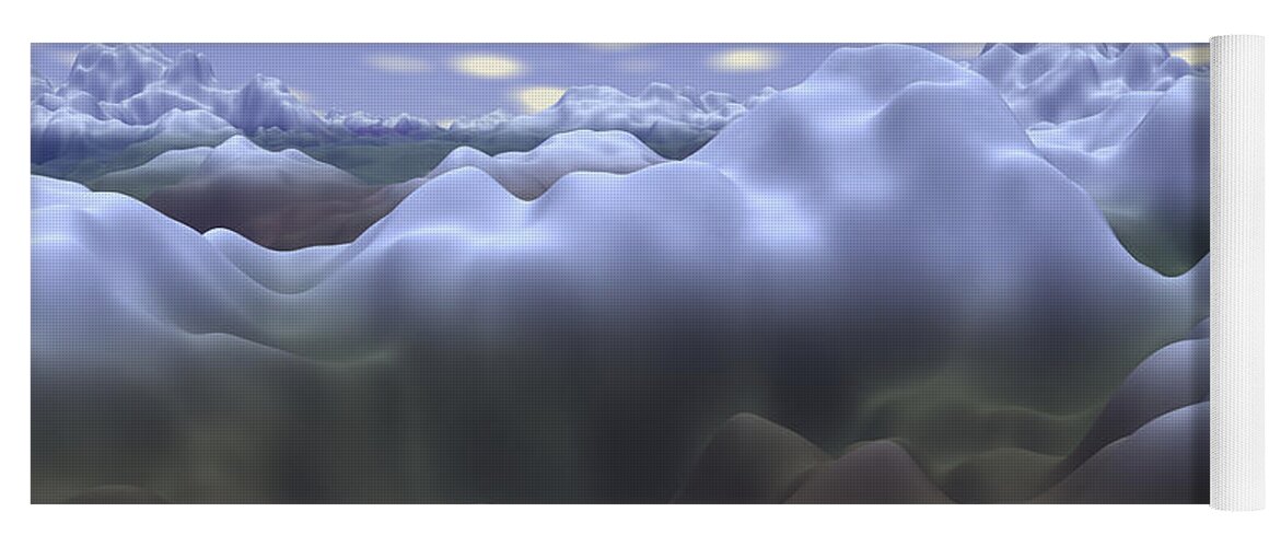 Exoplanet Yoga Mat featuring the digital art Cloud Mountains 2 by Bernie Sirelson