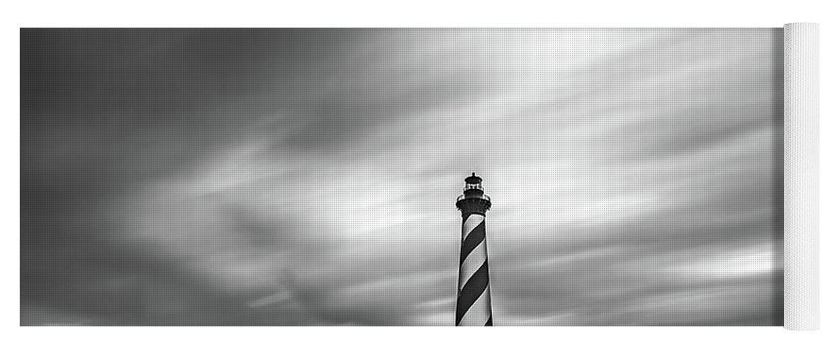 North Carolina Yoga Mat featuring the photograph Clouds and lighthouse at Outer Banks, North Carolina by Robert Miller