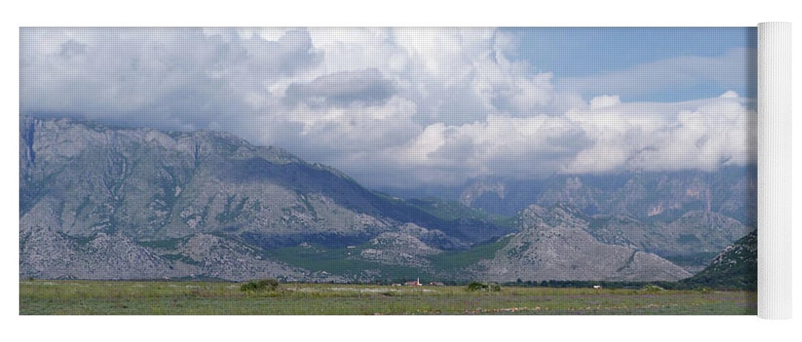 Clouds Yoga Mat featuring the photograph Clouds and mountains - Albania by Phil Banks