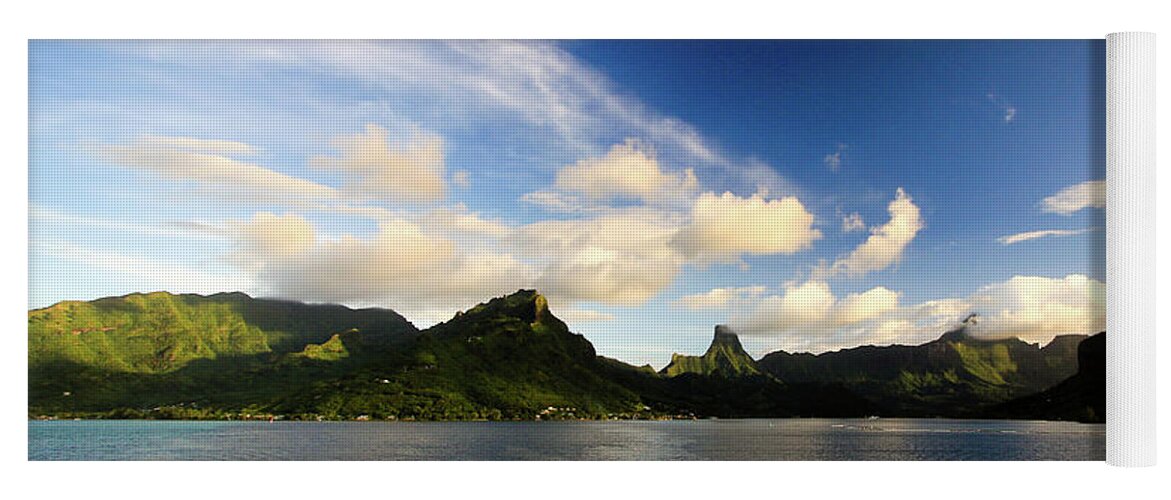 Cloud Yoga Mat featuring the photograph Clouds over Moorea by Craig A Walker